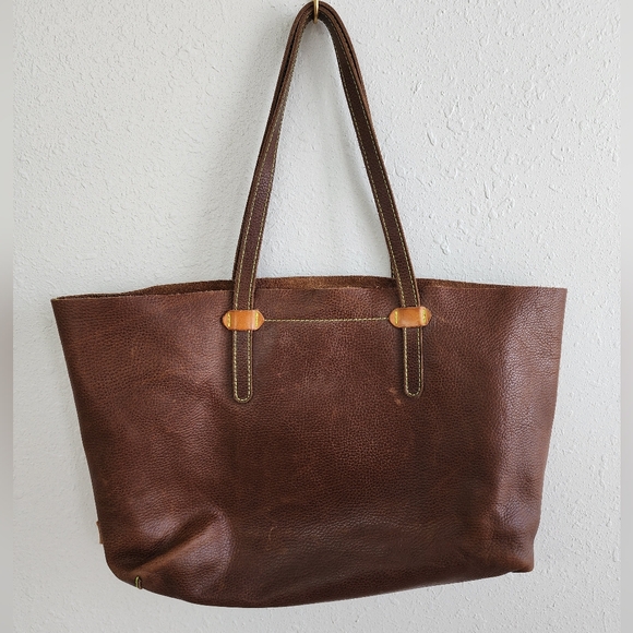 Consuela Breezy East/West Magdalena Pebbled Brown Leather Tote Bag - Picture 3 of 6